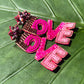 Pink Crystal “Love” Earrings